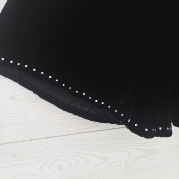 Carole Little Shirt XL Black Velvet Rhinestones Long Sleeve - Defect - Picture 9 of 14